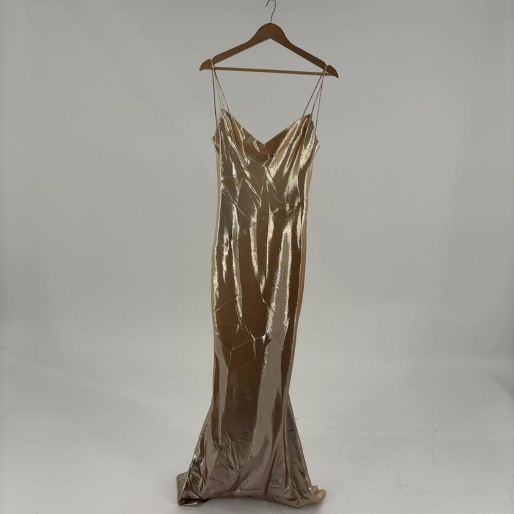 Galia Lahav Lilou Lamé Slip Dress